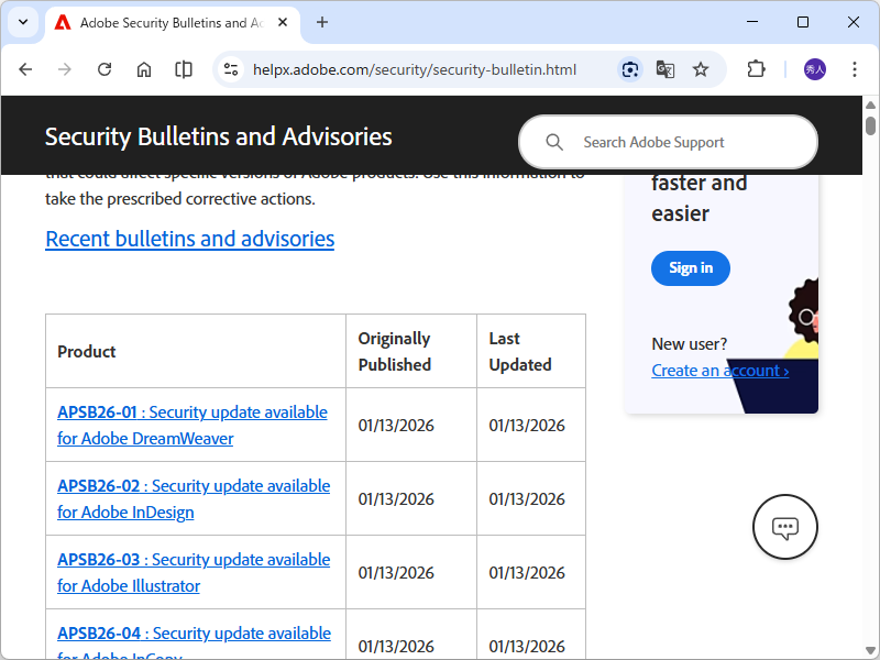 同社が公開したセキュリティ情報