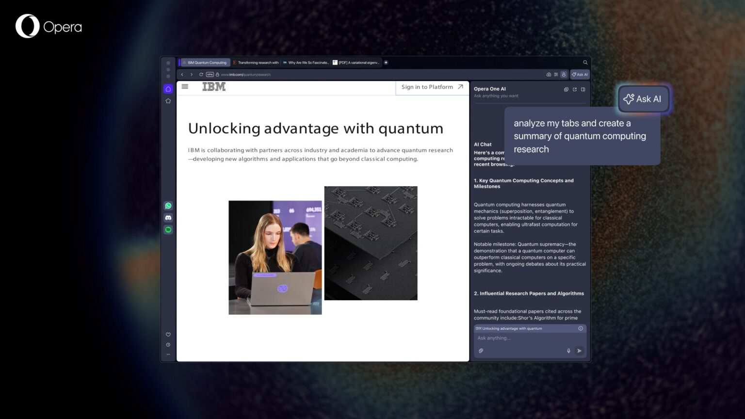 内蔵のブラウザーAIが「Aria」から「Opera AI」に進化