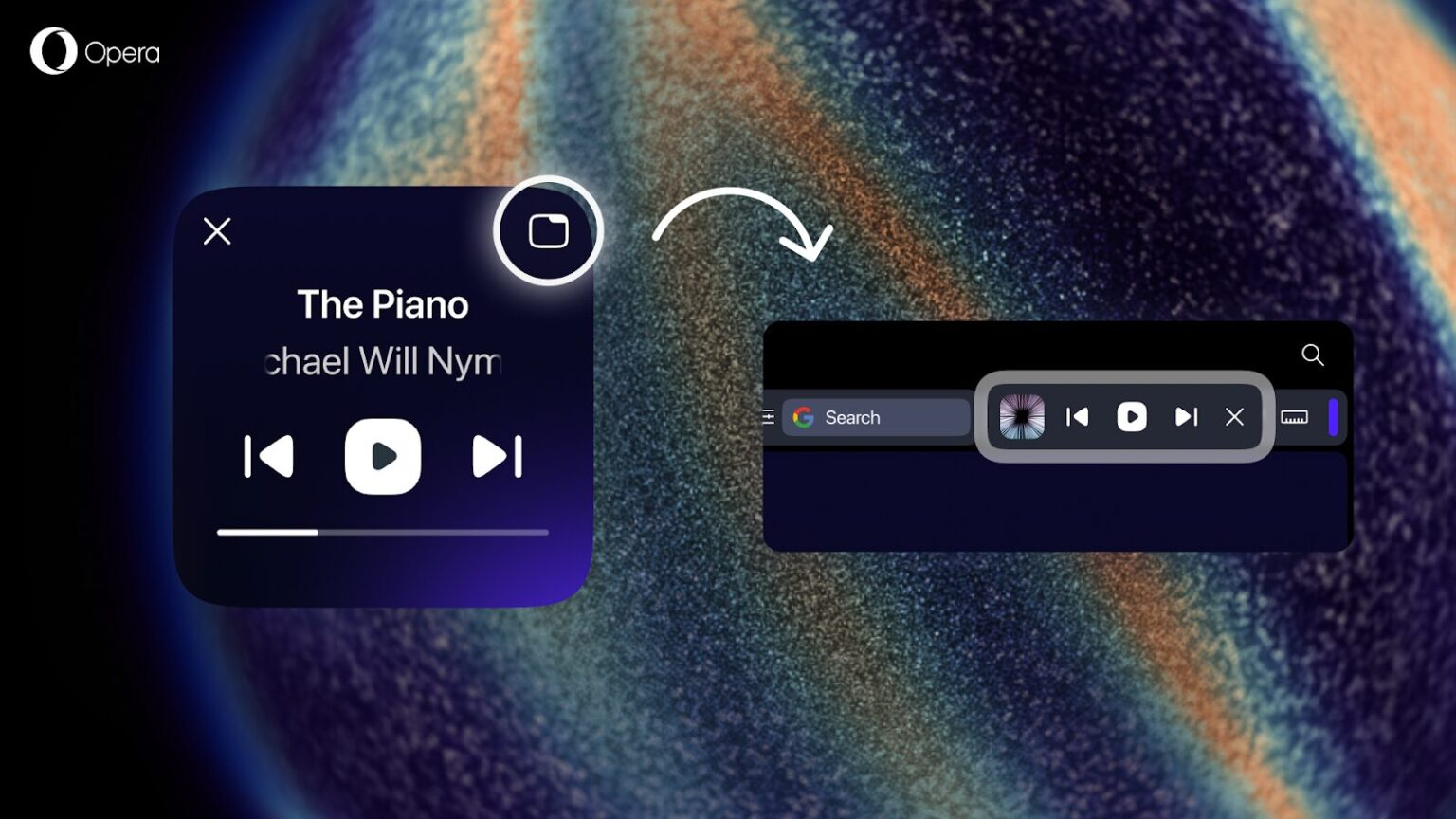ツールバーでミュージックプレイヤー機能を利用可能