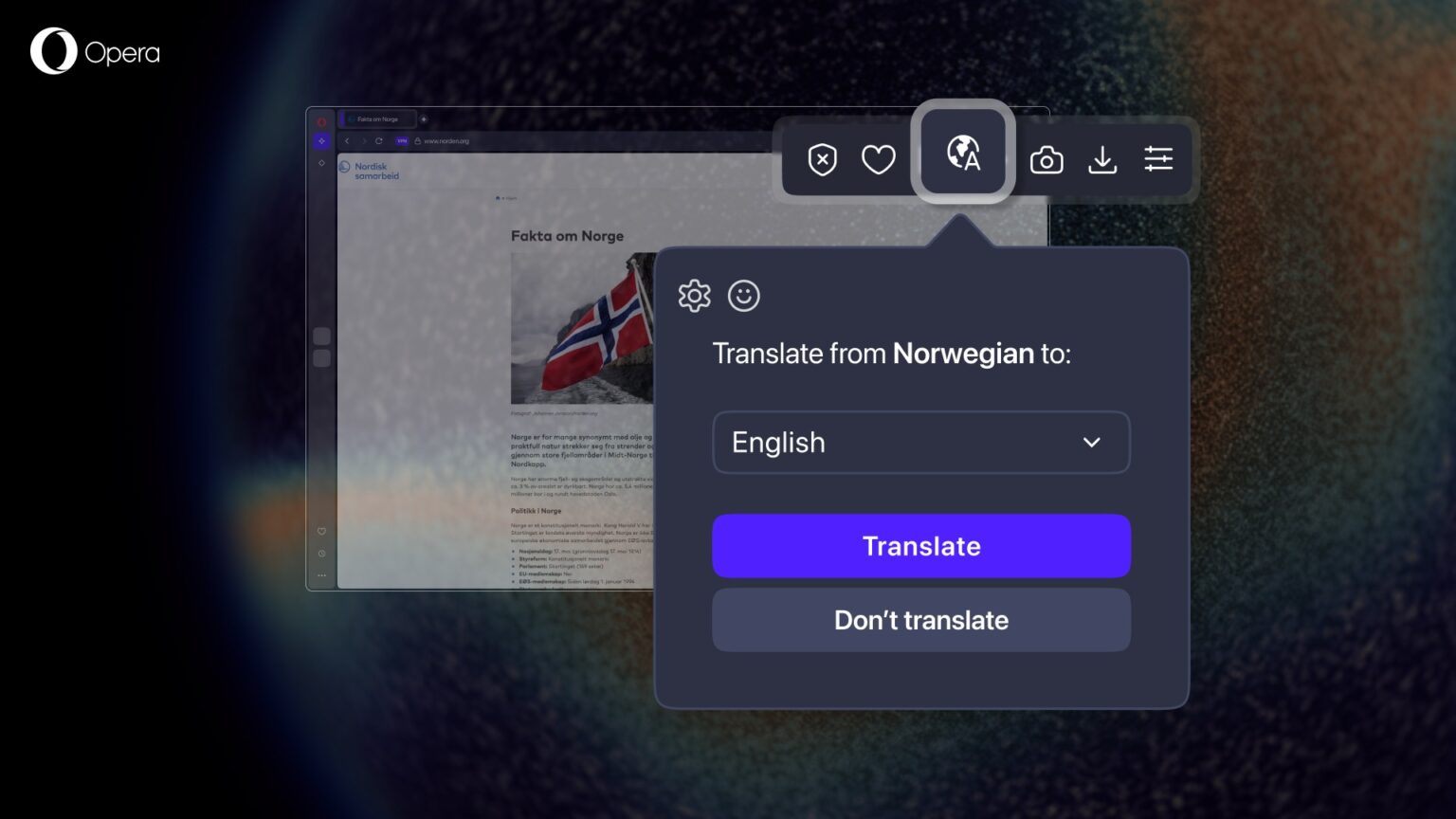 組み込みのWeb翻訳機能