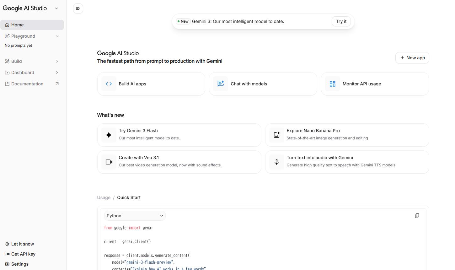 ブラウザー上で開発からプレビューまで完結する「Google AI Studio」