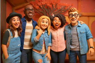 写真を参考にキャラクター風の画像を生成した例