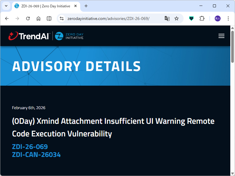 Zero Day Initiativeのアドバイザリ
