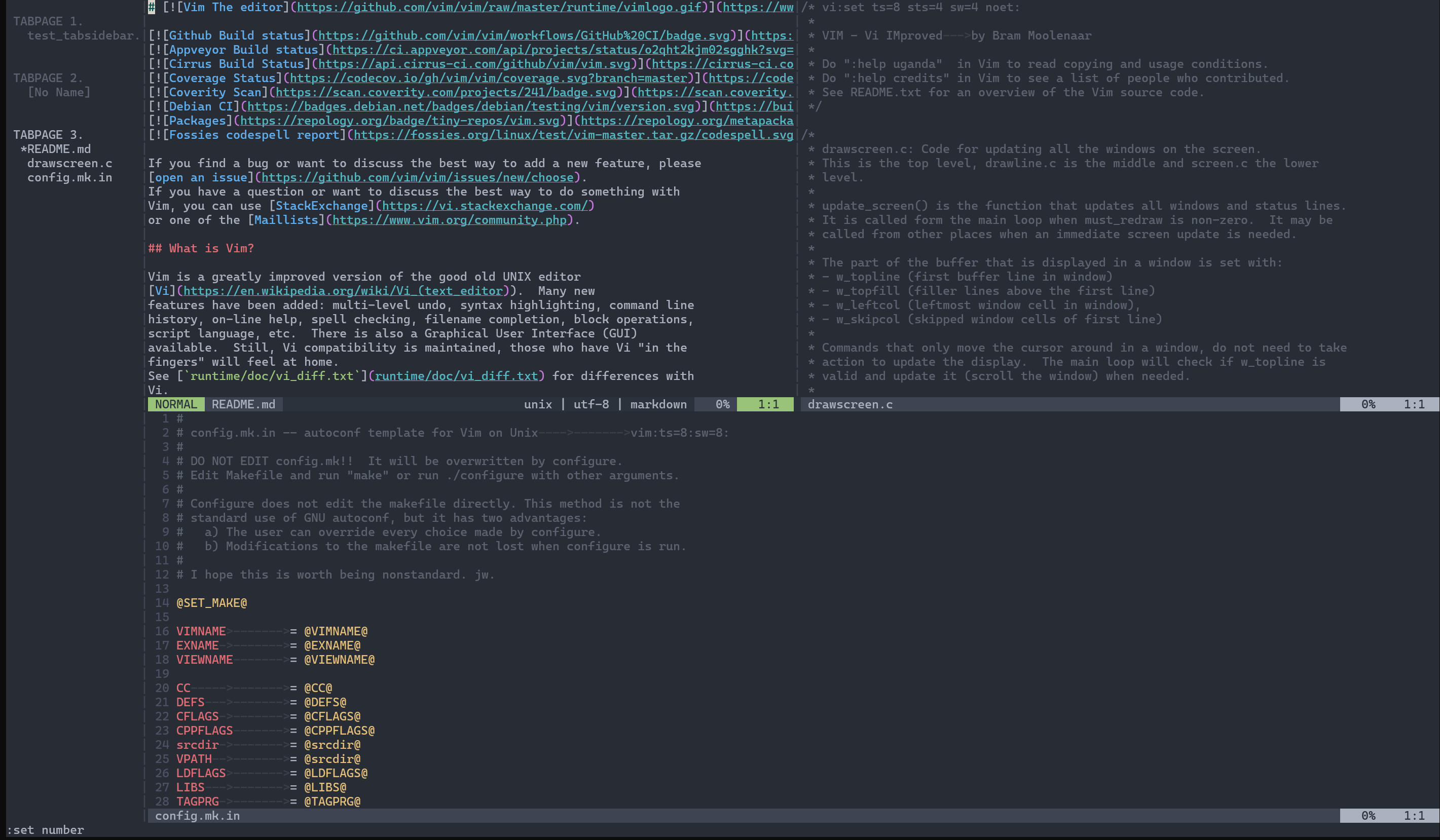 縦のタブパネル