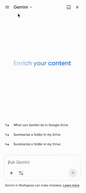 「Google ドライブ」の［Gemini］サイドパネルから会話内容を確認