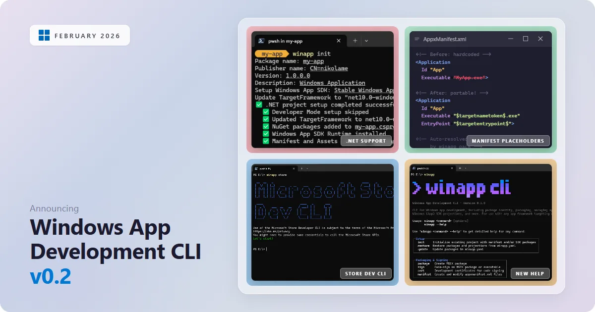 Microsoft、「Windows App Development CLI」（winapp）を発表