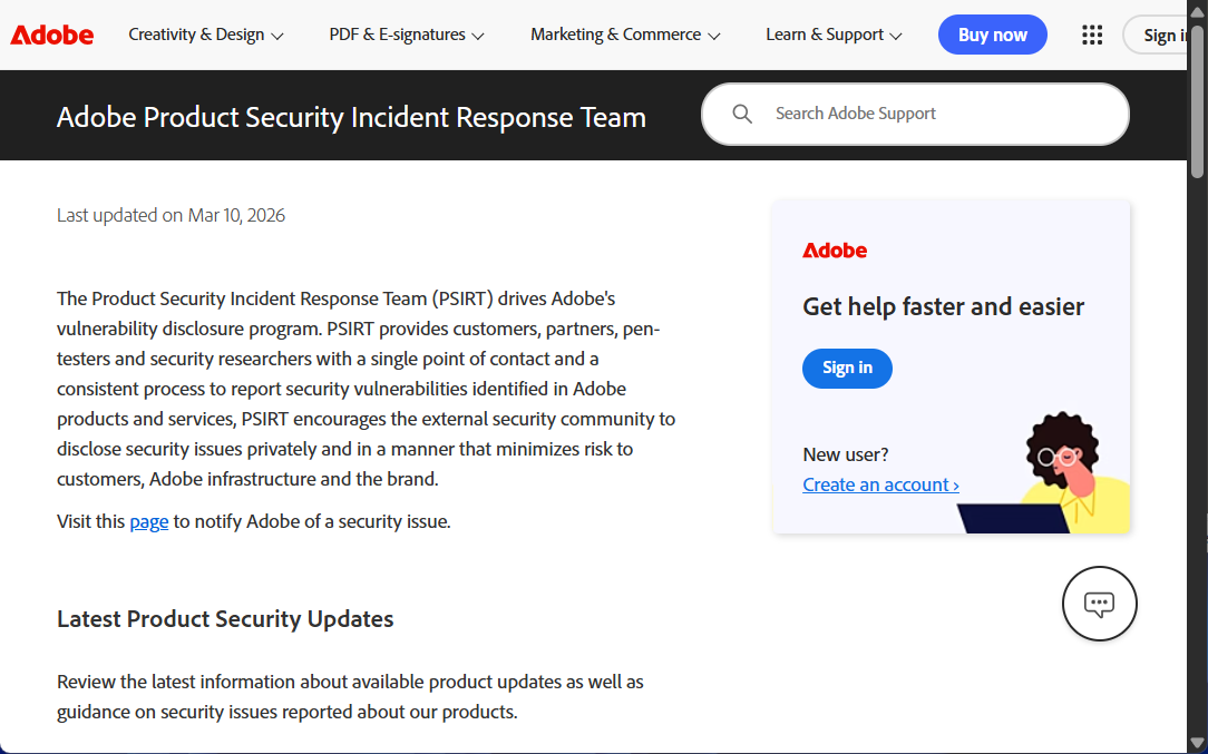 アドビが2026年3月のセキュリティ情報を公開