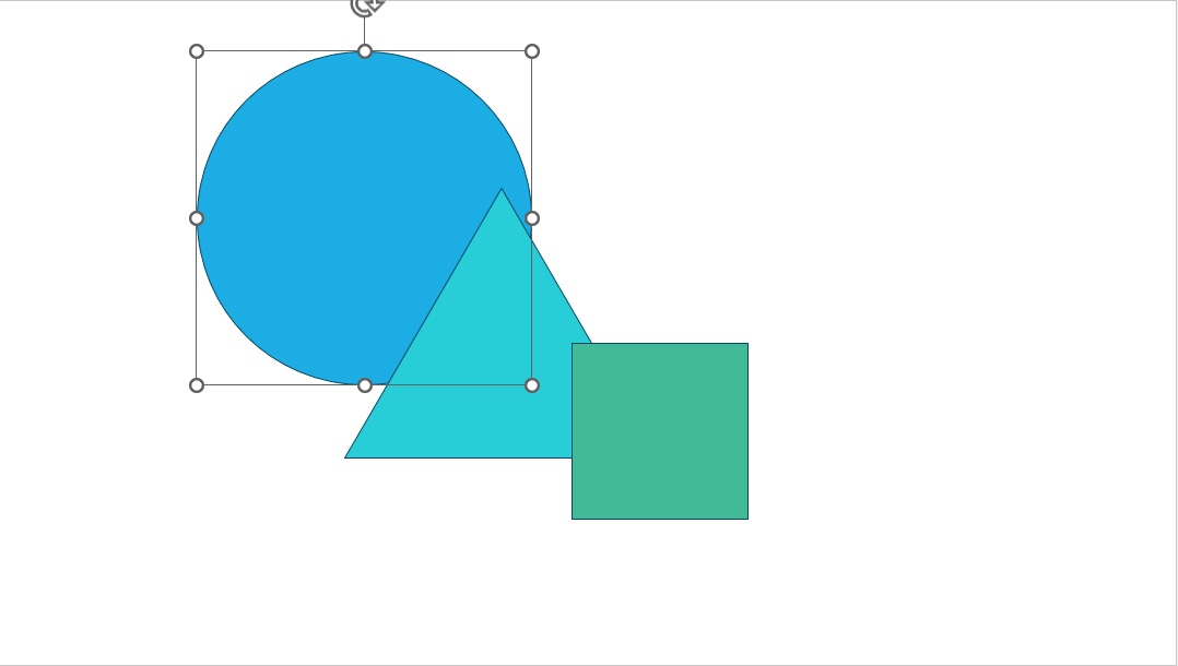 円形が一番下（最背面）に移動した