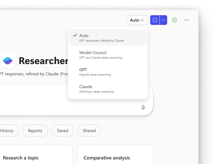 「Researcher」のモデルピッカー
