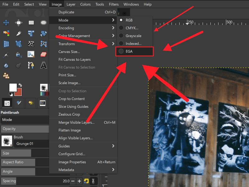 「GIMP」の次期バージョンでは、「EGA」カラーモードが実装される