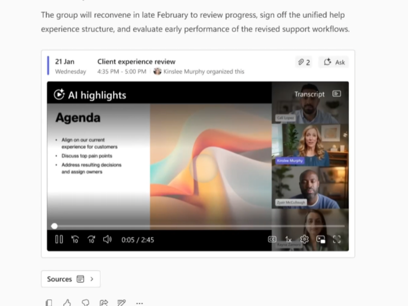 会議のビデオ要約（Video recap）