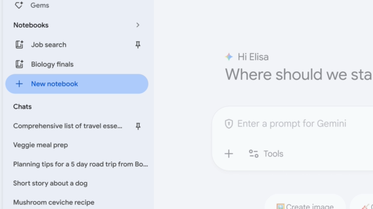 Google、「Gemini」アプリ（gemini.google.com）の新機能「ノートブック」を発表