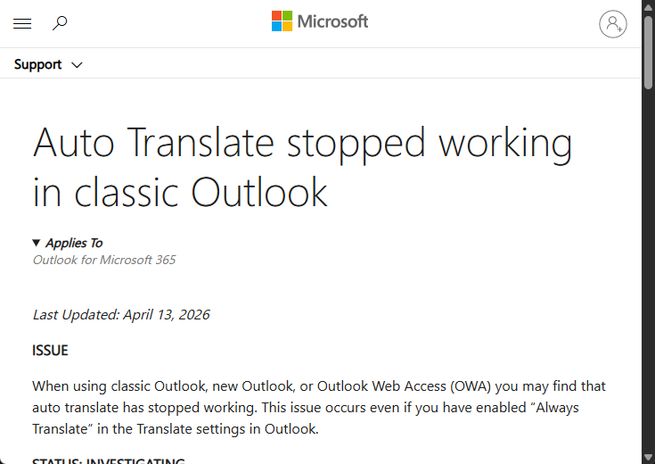 デスクトップ版・OWA版「Outlook」に問題発生中