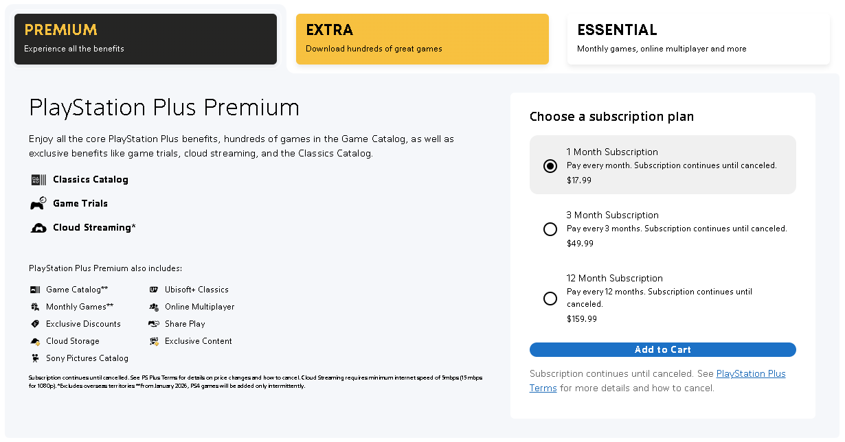北米では「PlayStation Plus プレミアム」の方が安くなっており、各社の世界戦略が見える