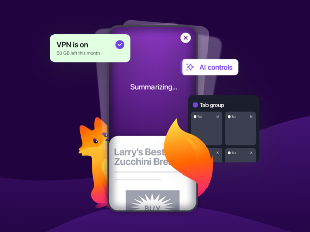 モバイル向け「Firefox」でタブグループ機能や欧米の一部で無料の内蔵VPN機能が追加