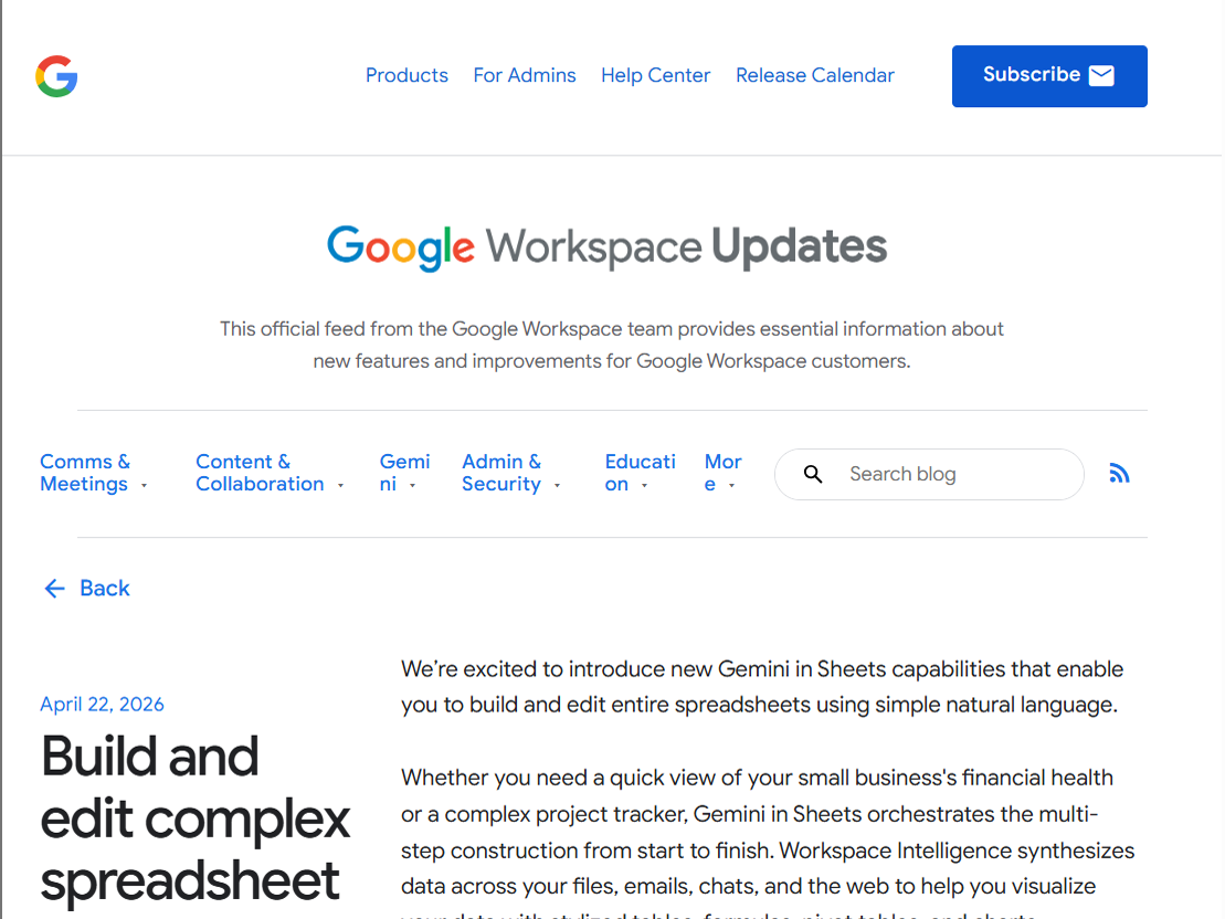 「Google スプレッドシート」でGeminiが複雑なシートを構築、編集できるように
