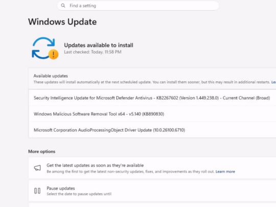 ドライバー、.NET、ファームウェアのアップデートを毎月の「Windows Update」で一度に実施。ユーザーインターフェイス上も「利用可能な更新」としてひとまとめになる