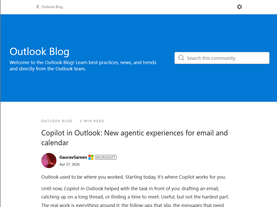 「Outlook」にAI「Copilot」の自律型新機能を導入