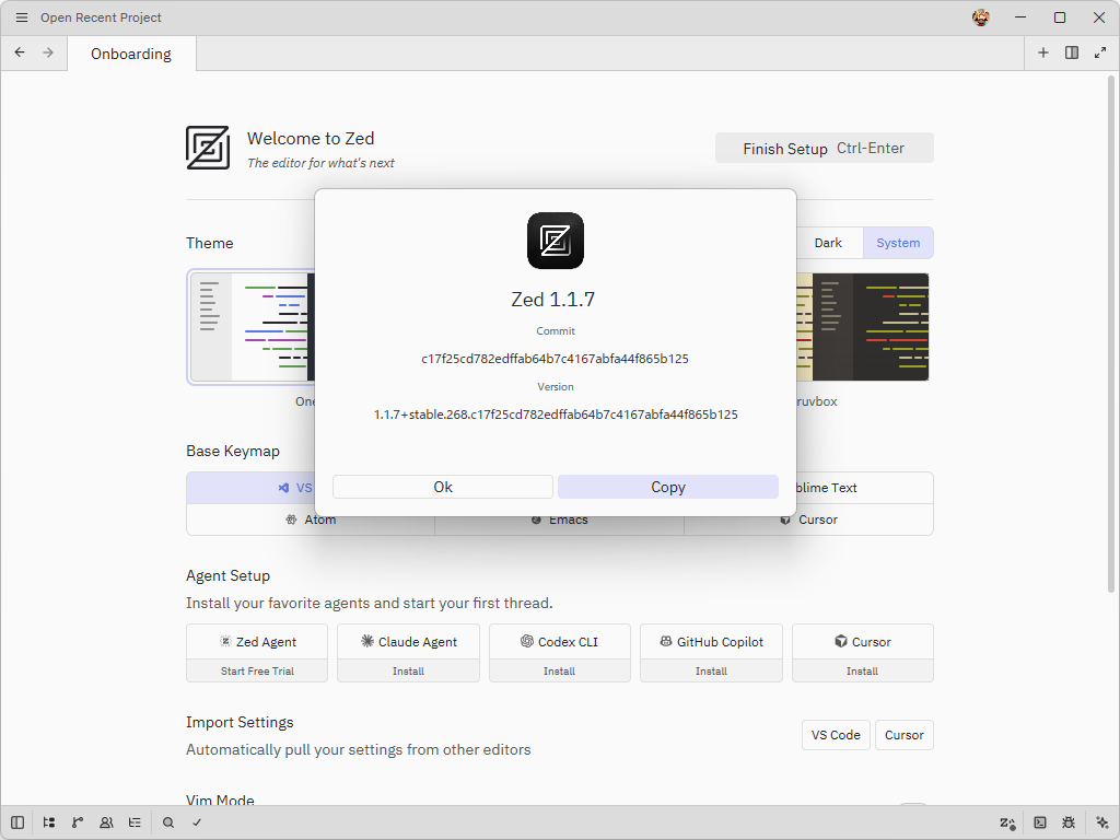 5年間の開発を経て「Zed 1.0」がリリース。執筆時現在のバージョンは「1.1.7」