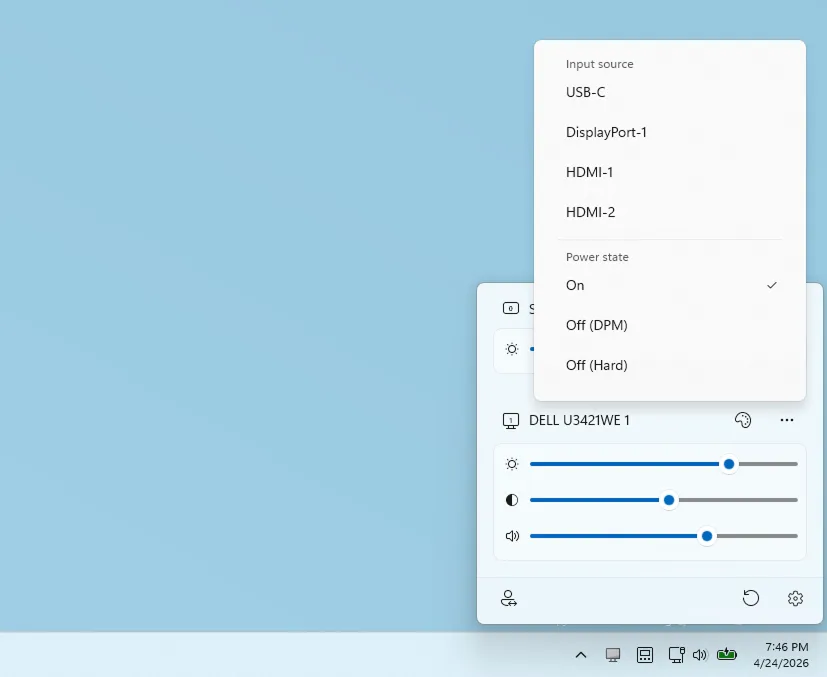 タスクトレイに専用のアイコンが現れ、ポップアップにアクセスできるように