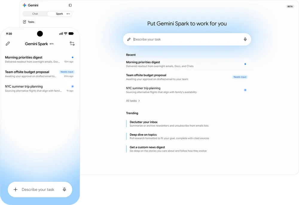 年中無休・24時間営業で働くAIエージェント「Gemini Spark」をGoogleが発表