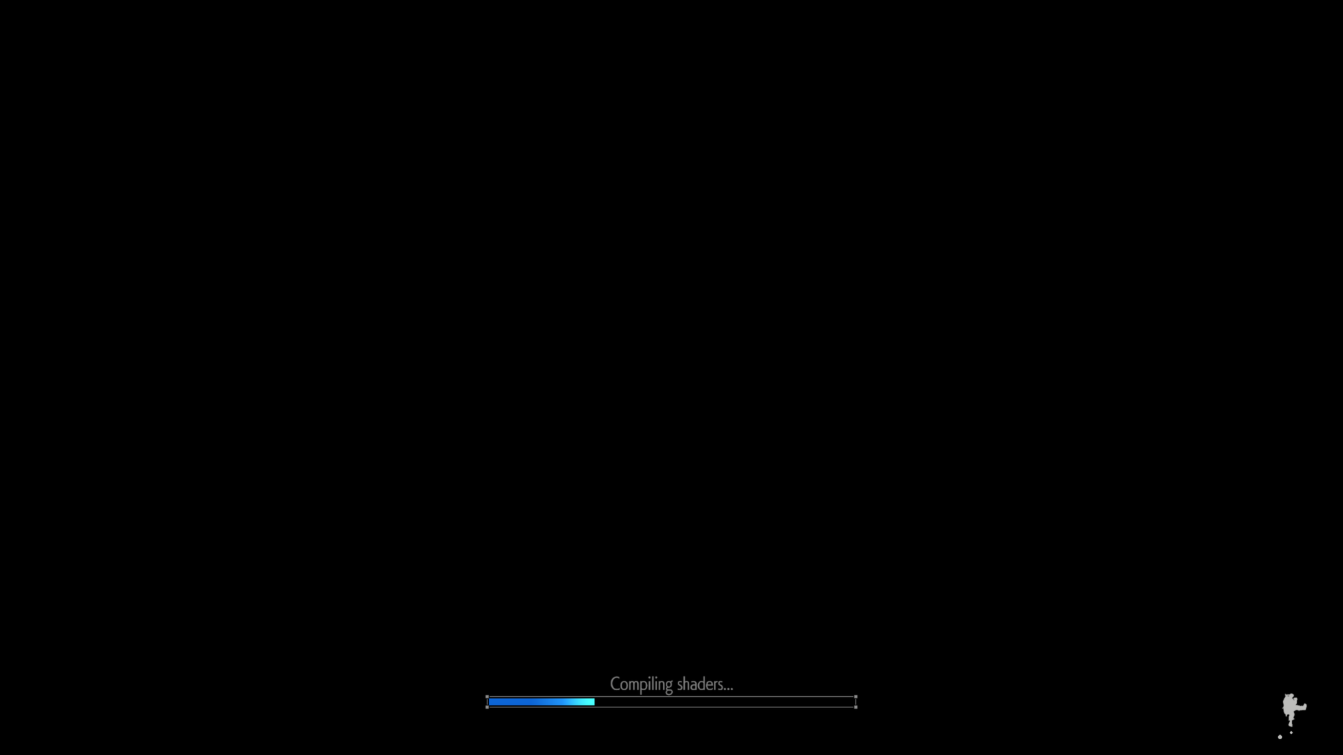 ［起動時のシェーダーウォーミング］を［行う］にすると、すぐにシェーダーコンパイルが行われ、終わるまでしばらく待つことになる