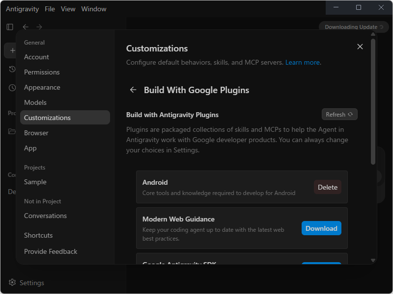 「Google Antigravity 2.0」から簡単にインストール
