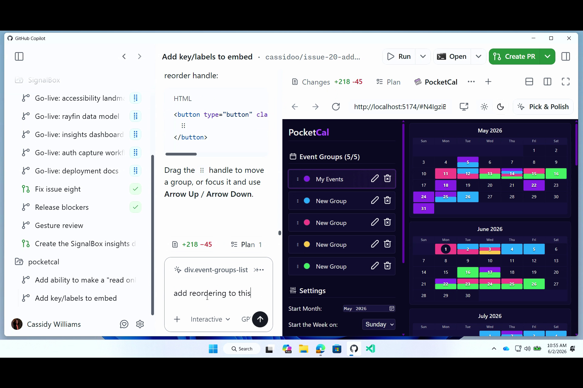 GitHub Copilot appのデモ