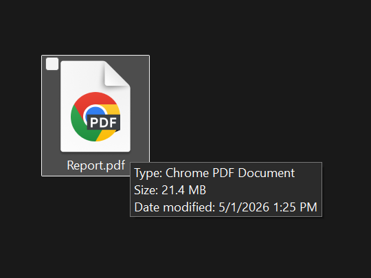「Chrome HTML Document」のファイルアイコン