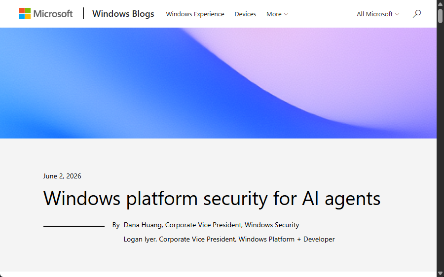 Microsoft、AIエージェントを安全に自律動作させるWindowsのセキュリティ新機能を発表