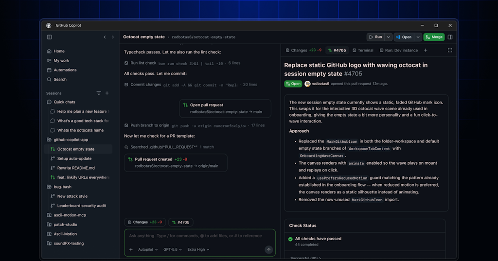 「GitHub Copilot」アプリ（GitHub Copilot app）
