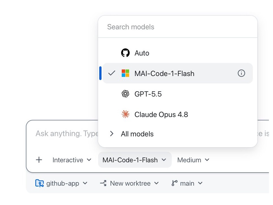 「MAI-Code-1-Flash」の展開が拡充、無料を含む「GitHub Copilot」個人プランに
