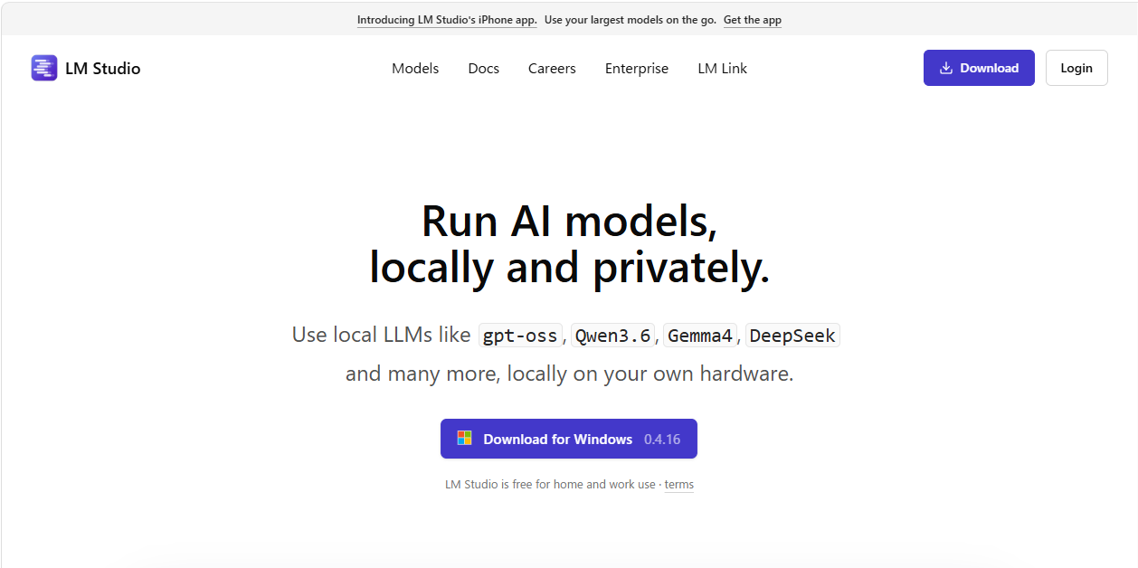 「LM Studio」公式サイト