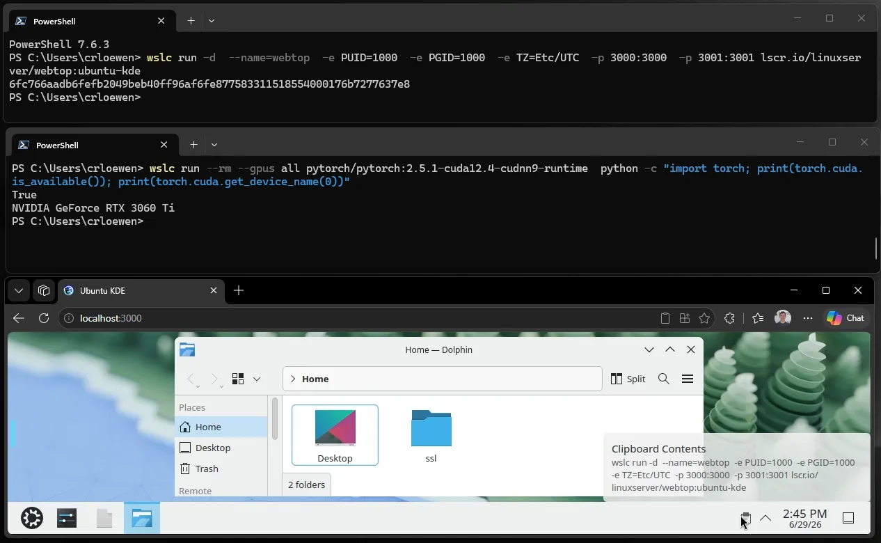 「WSL containers」がパブリックプレビューで利用可能に