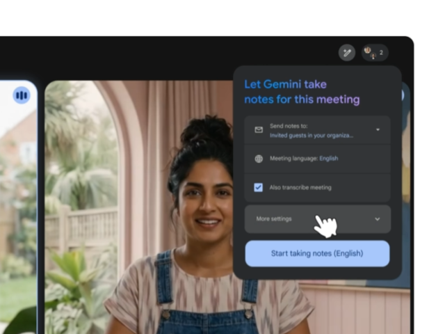 「Google Meet」でGeminiが議事録を作成する「Take notes for me」
