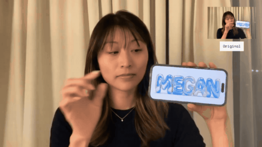 「Gemini Omni Flash」で編集した動画。右上に合成されているのは元の動画