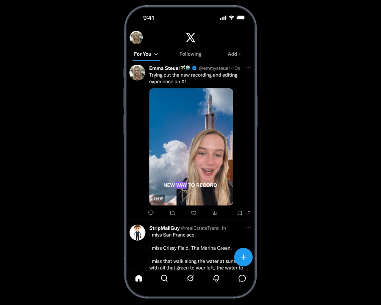 「X」のポストやカメラロールの写真を背景として合成した動画を作成