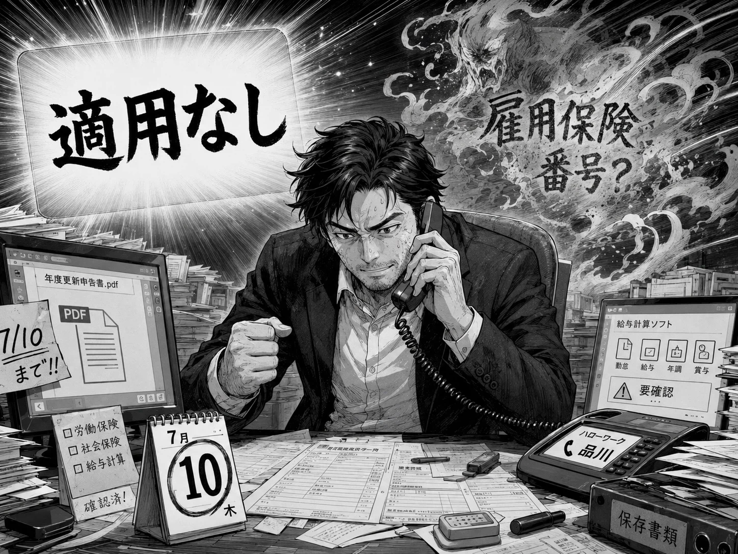 妖怪『雇用保険番号?』に問い詰められながら、管轄のハローワーク品川へ電話。混み合う回線の先で返ってきた答えは『適用なし』――濃かった霧が、ようやく晴れた