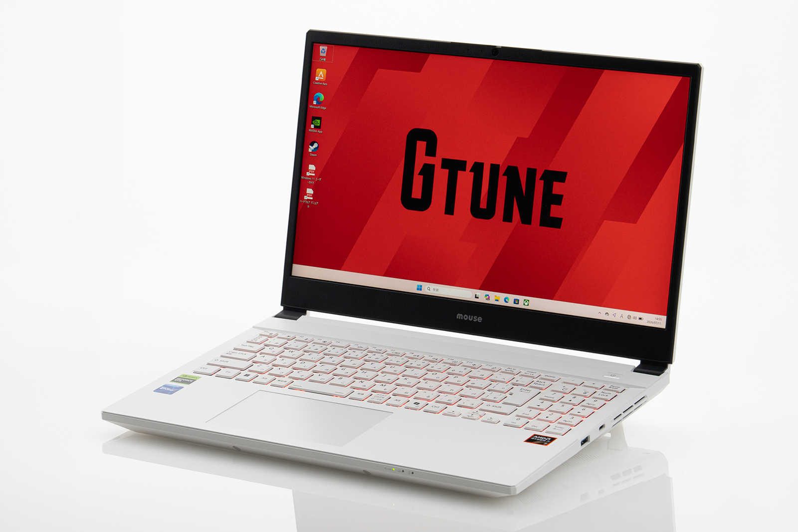 GPUにGeForce RTX 5060 Laptop GPU（ビデオメモリ8GB）を搭載した「<a href="https://www.mouse-jp.co.jp/store/g/ggtune-p5a7g60wtdhdw101dec/?utm_source=mdmr&utm_medium=content-text&utm_campaign=2607_mdnmr_gtune_p5&utm_content=pr" class="strong nb" target="_blank">G TUNE P5-A7G60WT-D / ホワイト（Copilot+ PC）</a>」。現在、無償でのメモリ倍増（16GB→32GB）キャンペーン中だ（9月16日10時59分まで）