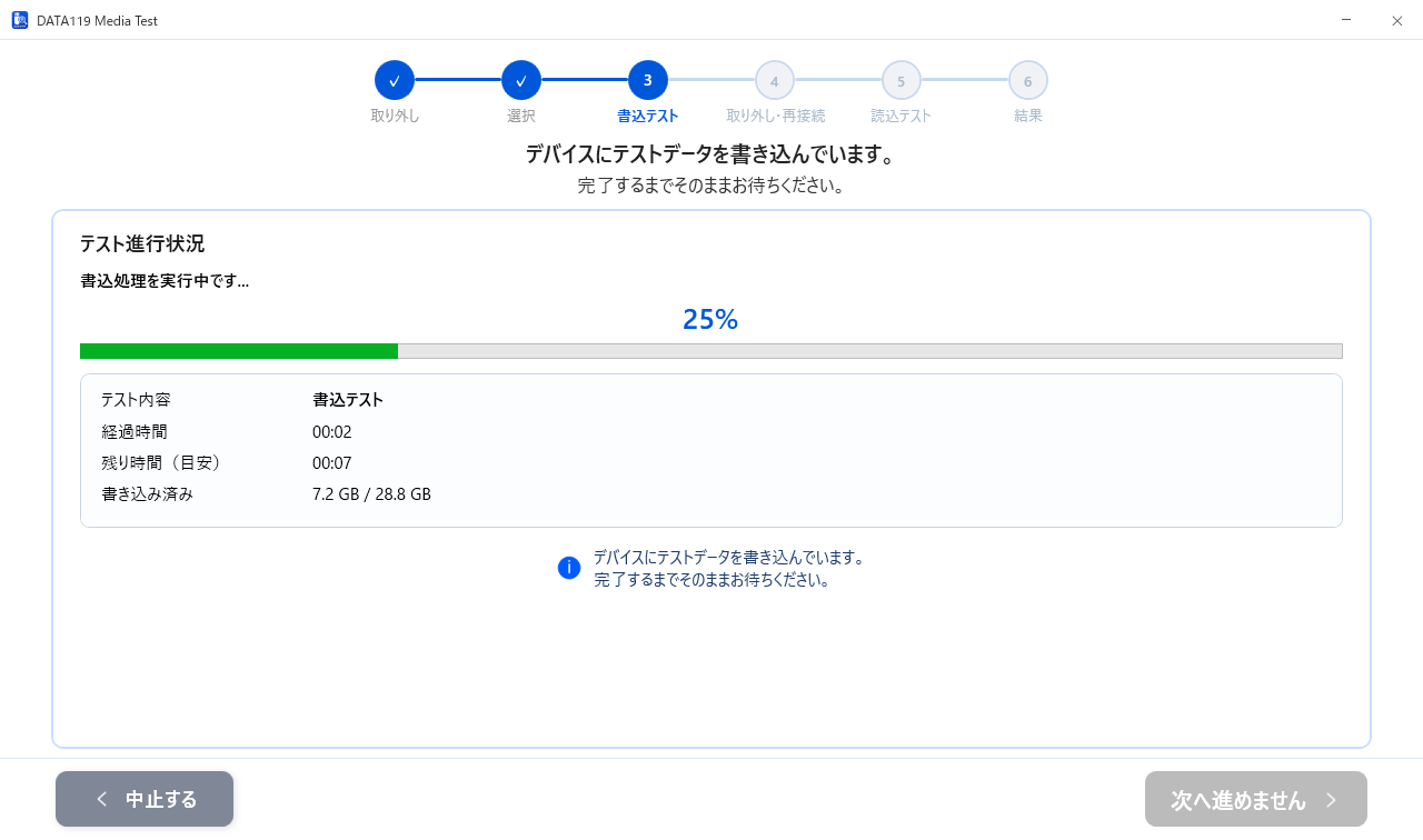 実際に書き込んでテスト