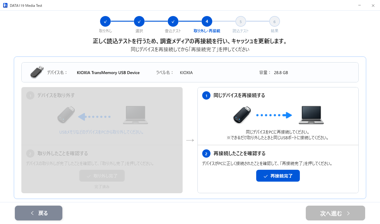 再び接続