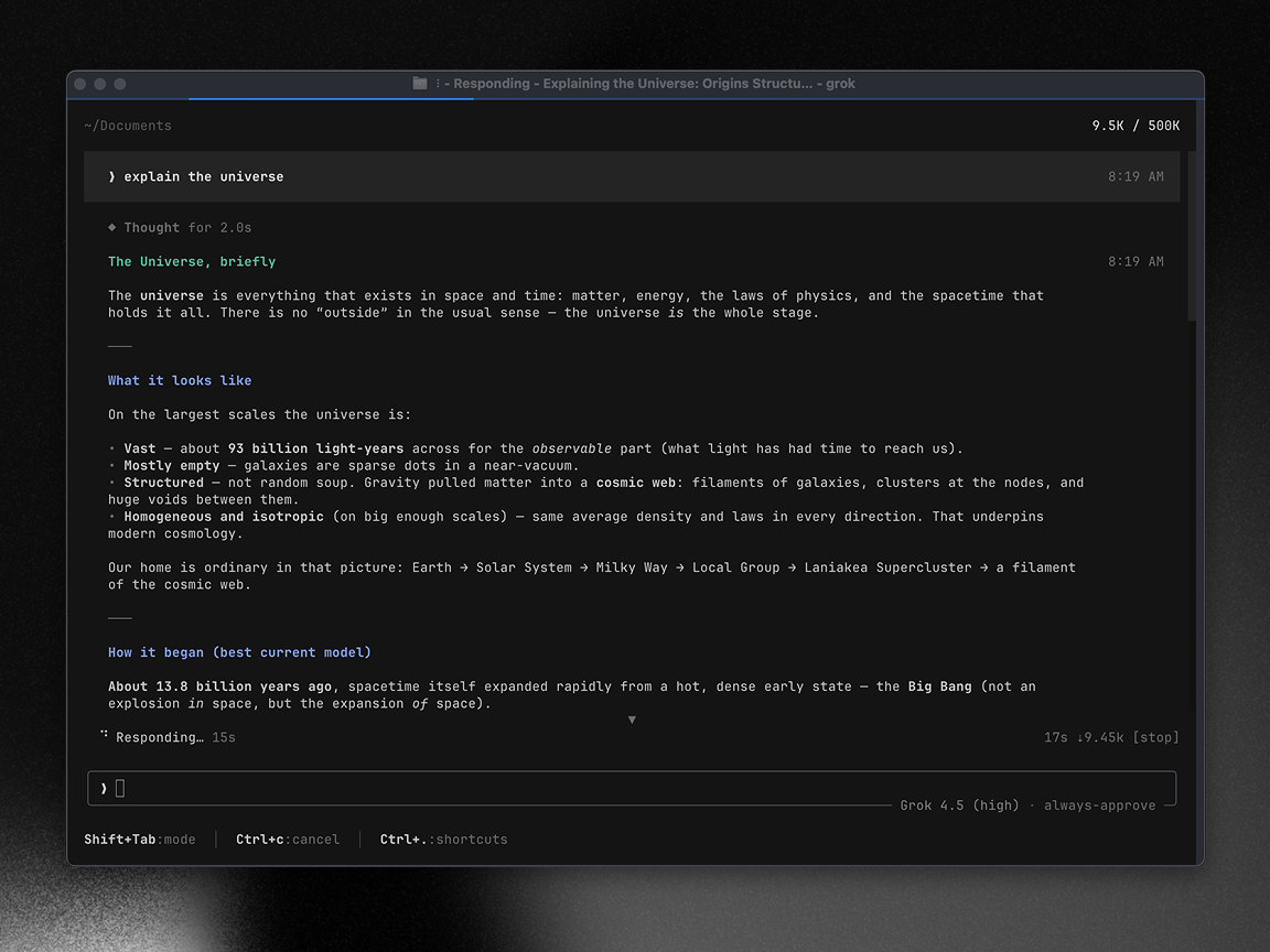ターミナルで動作するAIコーディングエージェント「Grok Build」