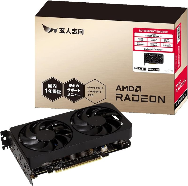 玄人志向 RD-RX9060XT-E16GB/D
