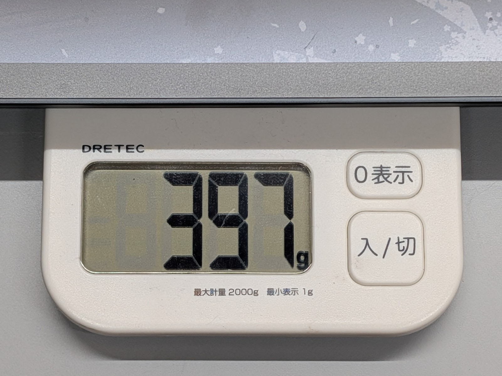 Scribeは実測399gと、400gの大台を割っている