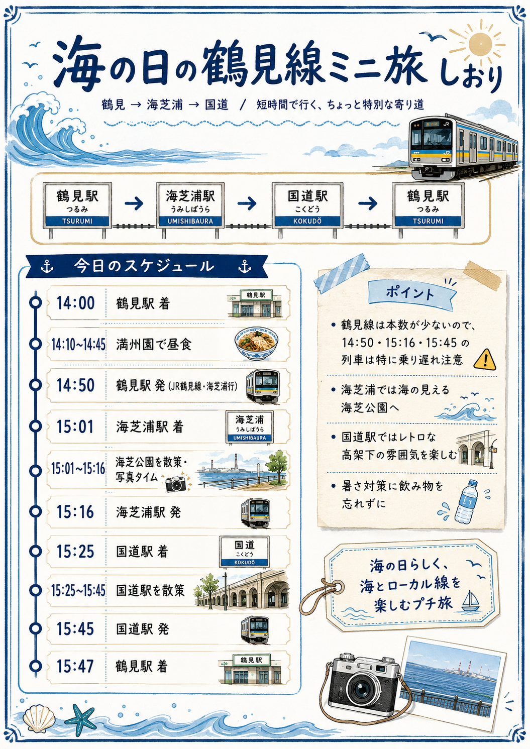 チャッピーが作った旅のしおり。時間が一枚にまとまると、一気に旅らしくなった