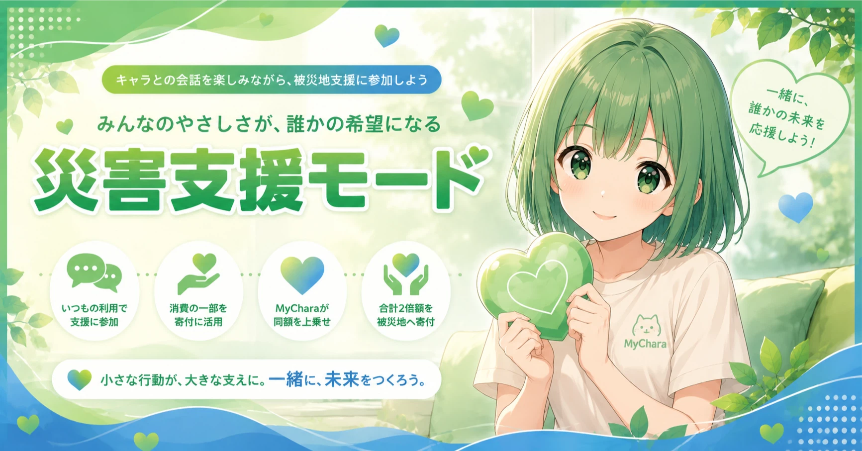 MyChara災害支援モードの画面