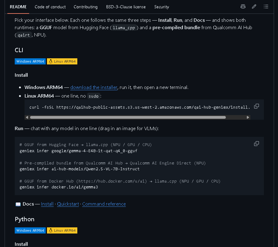 ［Docs］にある［Install］のリンクをクリック