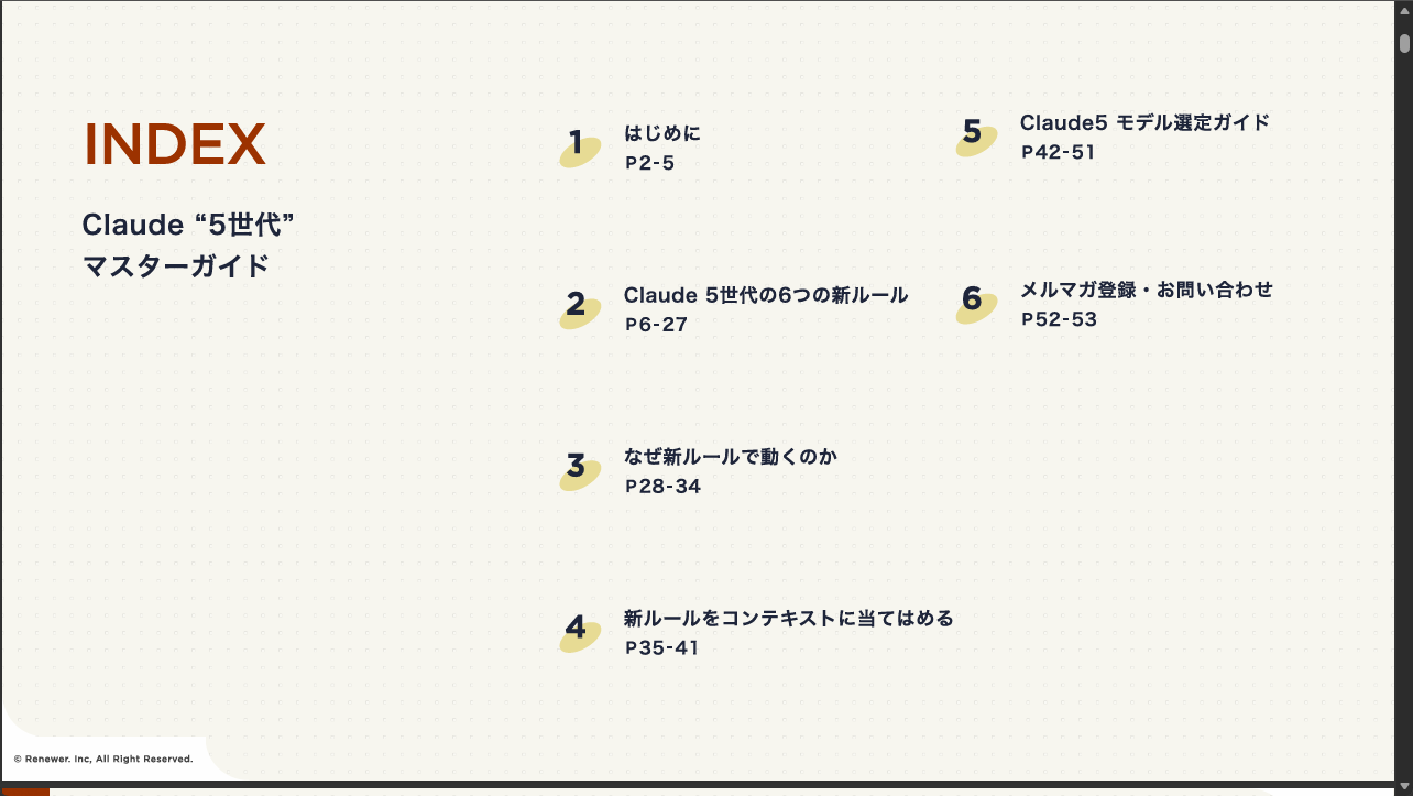 『Claude 5世代 マスターガイド』の目次