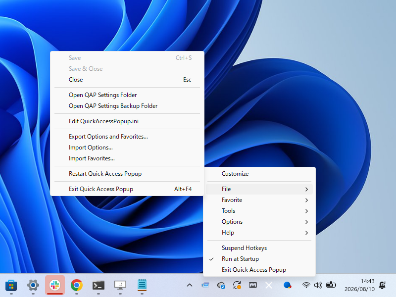 「Quick Access Popup」
