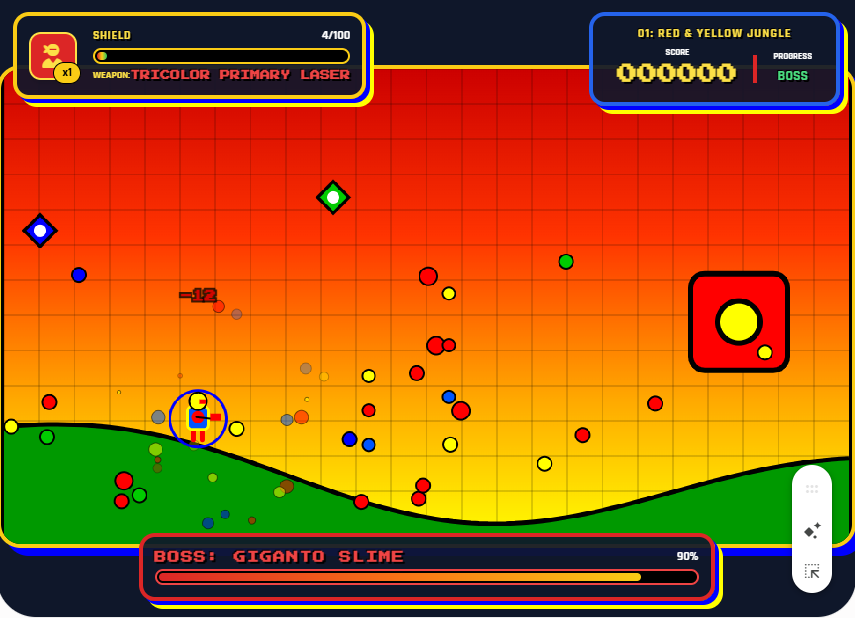 AIに作ってもらった横スクロールアクションゲーム。ボスと対戦中